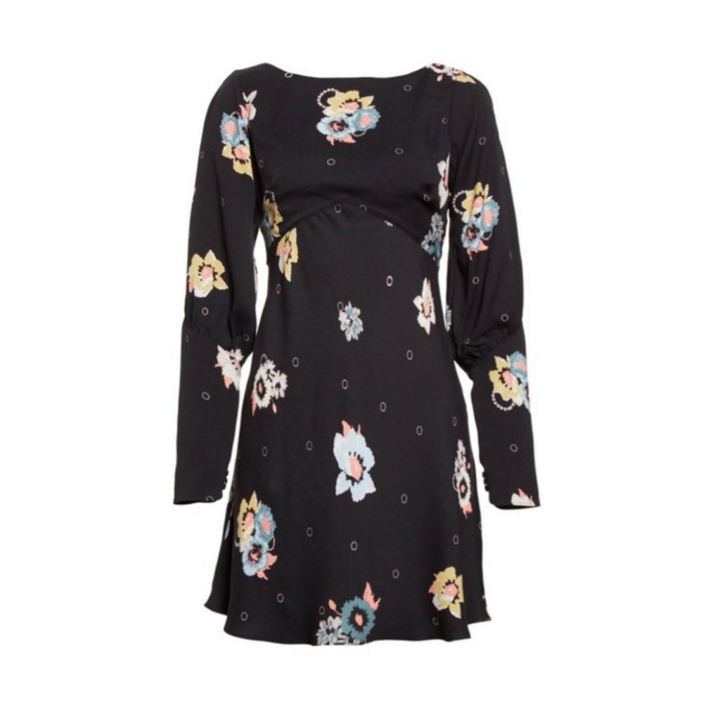 Blogger Favorite Free People Mod Retro Sunshadows Floral Mini Dress 60s 70s - 2 - Picture 13 of 14